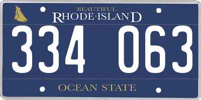 RI license plate 334063