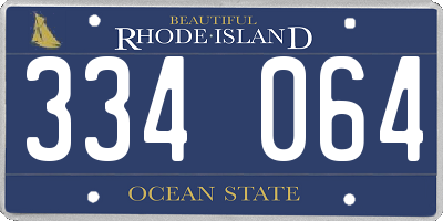 RI license plate 334064
