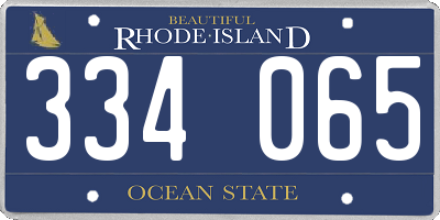 RI license plate 334065