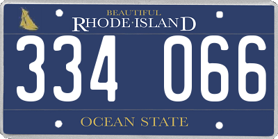 RI license plate 334066