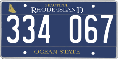 RI license plate 334067
