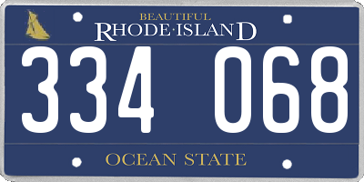RI license plate 334068