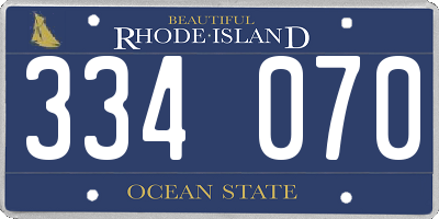 RI license plate 334070