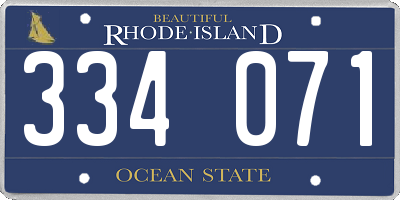 RI license plate 334071