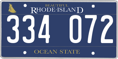 RI license plate 334072