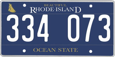 RI license plate 334073