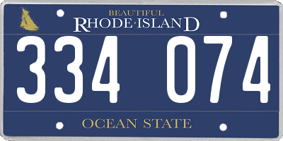 RI license plate 334074