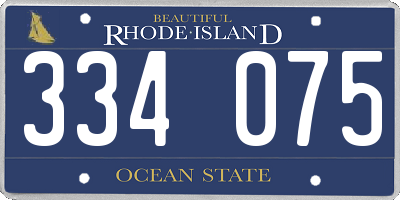 RI license plate 334075