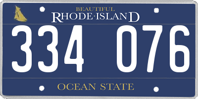 RI license plate 334076