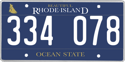 RI license plate 334078