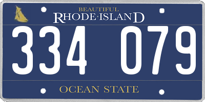 RI license plate 334079