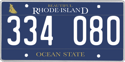 RI license plate 334080