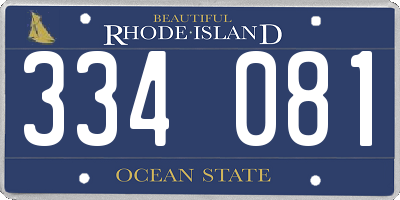 RI license plate 334081