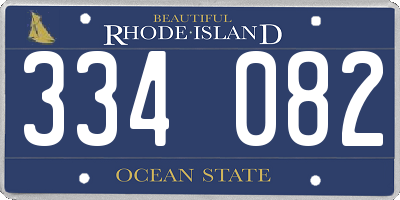 RI license plate 334082