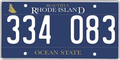 RI license plate 334083