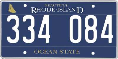 RI license plate 334084