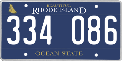 RI license plate 334086