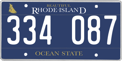 RI license plate 334087