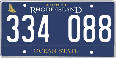 RI license plate 334088