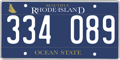 RI license plate 334089