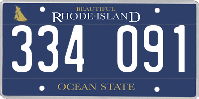RI license plate 334091