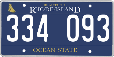 RI license plate 334093