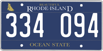RI license plate 334094