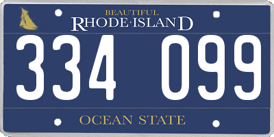 RI license plate 334099