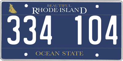RI license plate 334104