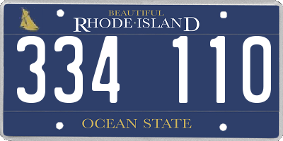 RI license plate 334110