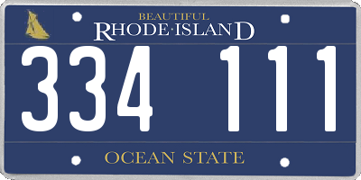 RI license plate 334111