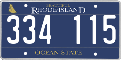 RI license plate 334115