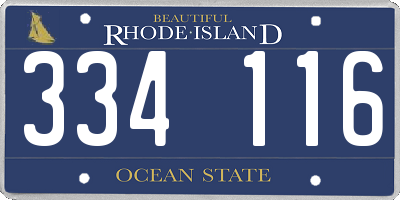 RI license plate 334116