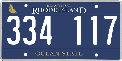 RI license plate 334117