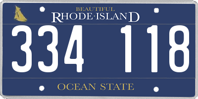 RI license plate 334118