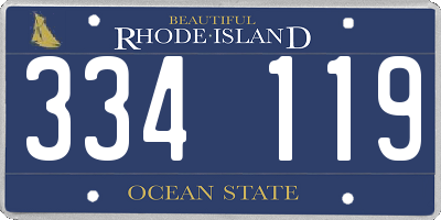 RI license plate 334119