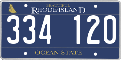 RI license plate 334120