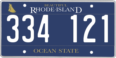 RI license plate 334121