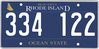 RI license plate 334122