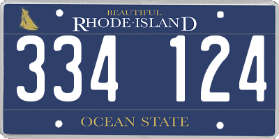 RI license plate 334124