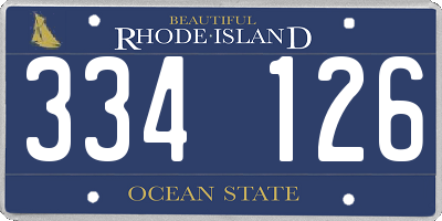 RI license plate 334126