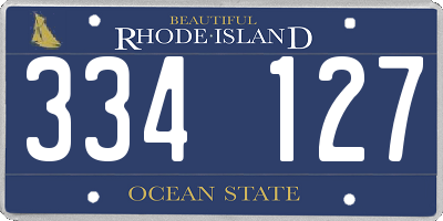 RI license plate 334127