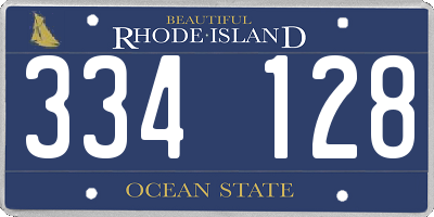 RI license plate 334128