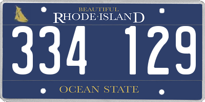 RI license plate 334129
