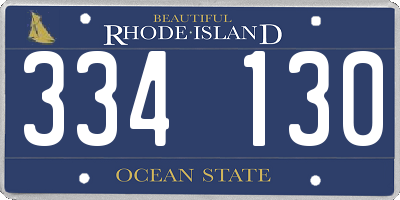 RI license plate 334130