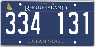 RI license plate 334131