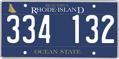 RI license plate 334132