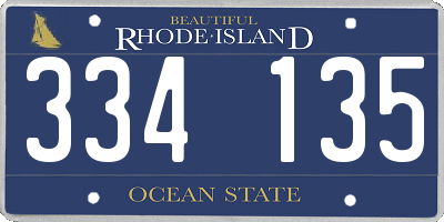 RI license plate 334135