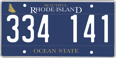 RI license plate 334141