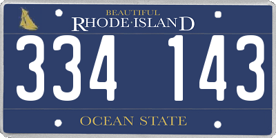 RI license plate 334143